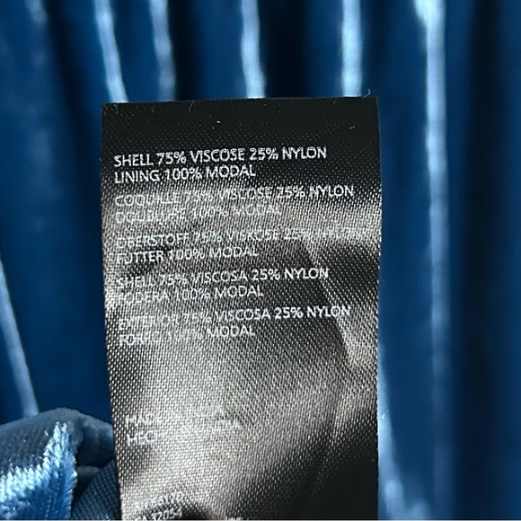 Anthropologie Somerset Blue Velvet Mini Dress Size M - Picture 15 of 16